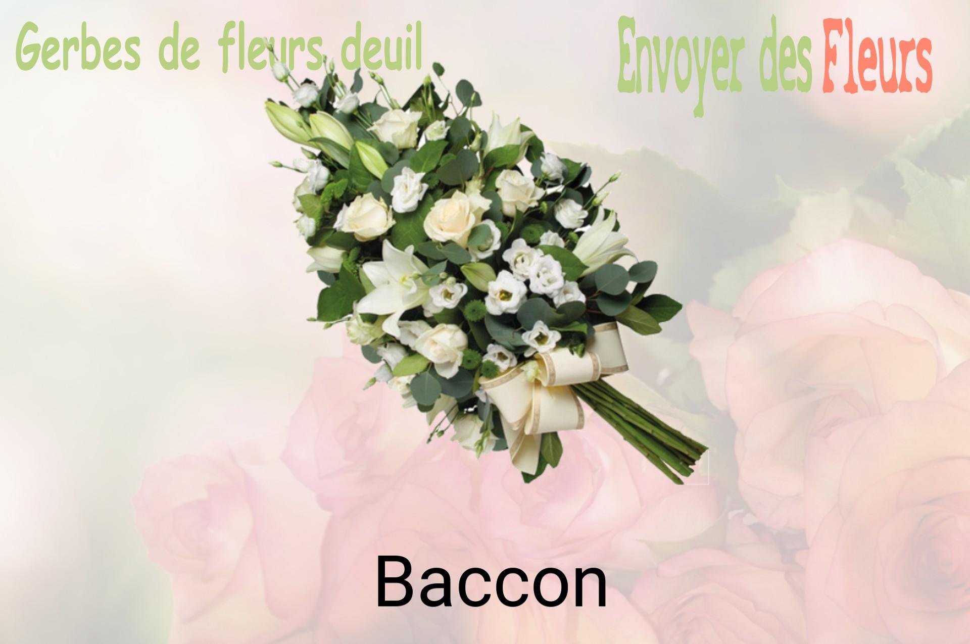 Gerbe de fleurs de deuil livrée à Baccon